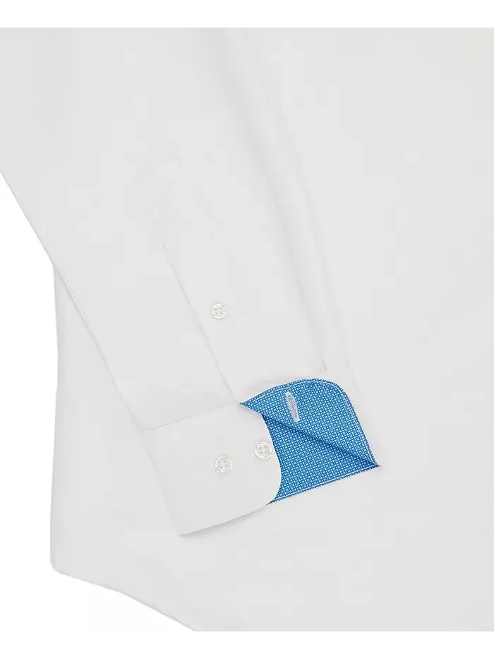 Мужская классическая рубашка Regular Fit Solid Wrinkle Free Performance Calabrum — изображение 5 из 6, белый