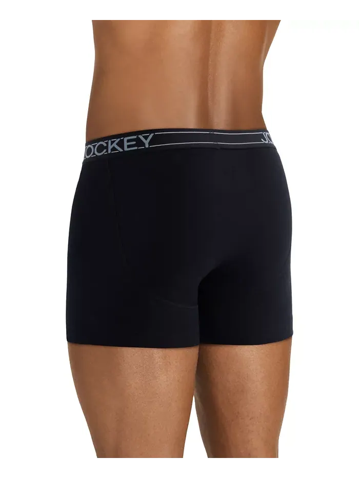Мужские боксеры Jockey Lightweight Cotton Blend 5", 4 штуки в упаковке — изображение 3 из 4, серый