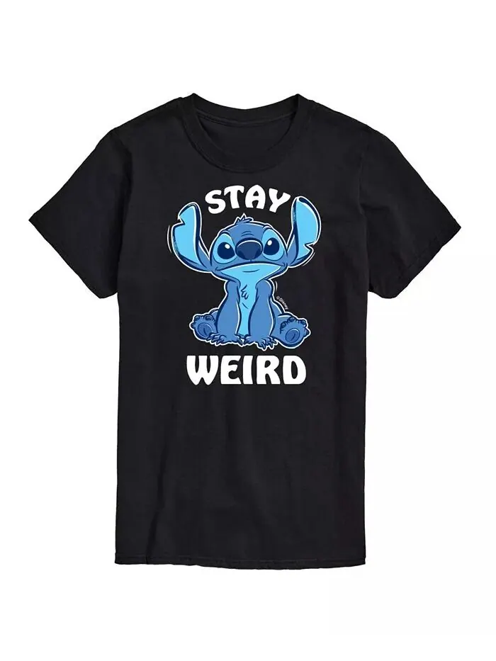 Мужская футболка с короткими рукавами Hybrid Apparel Lilo and Stitch Weird AIRWAVES — изображение 1 из 3, черный