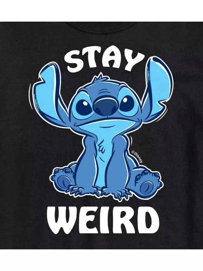 Мужская футболка с короткими рукавами Hybrid Apparel Lilo and Stitch Weird AIRWAVES — изображение 3 из 3, черный