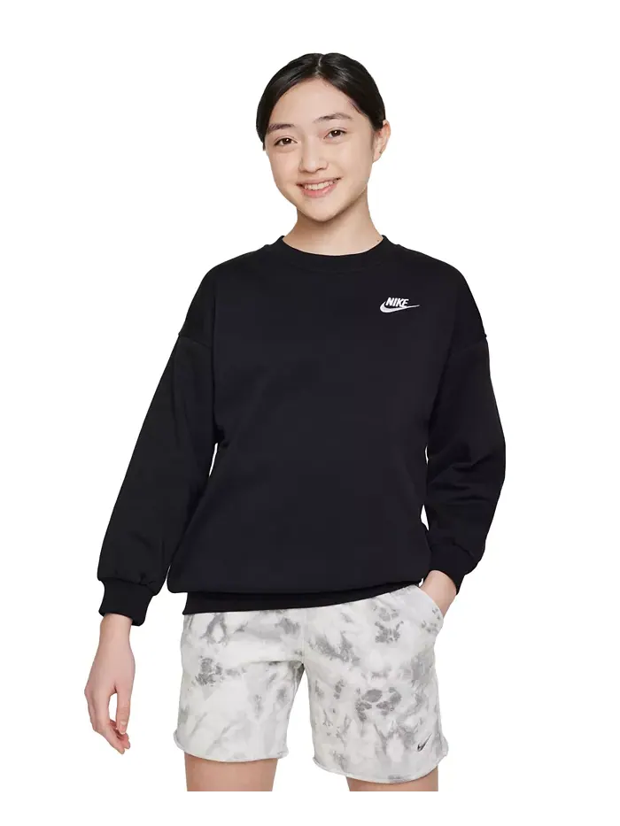 Спортивный худи оверсайз для девочек Big Girls Club Nike — изображение 1 из 6, черный