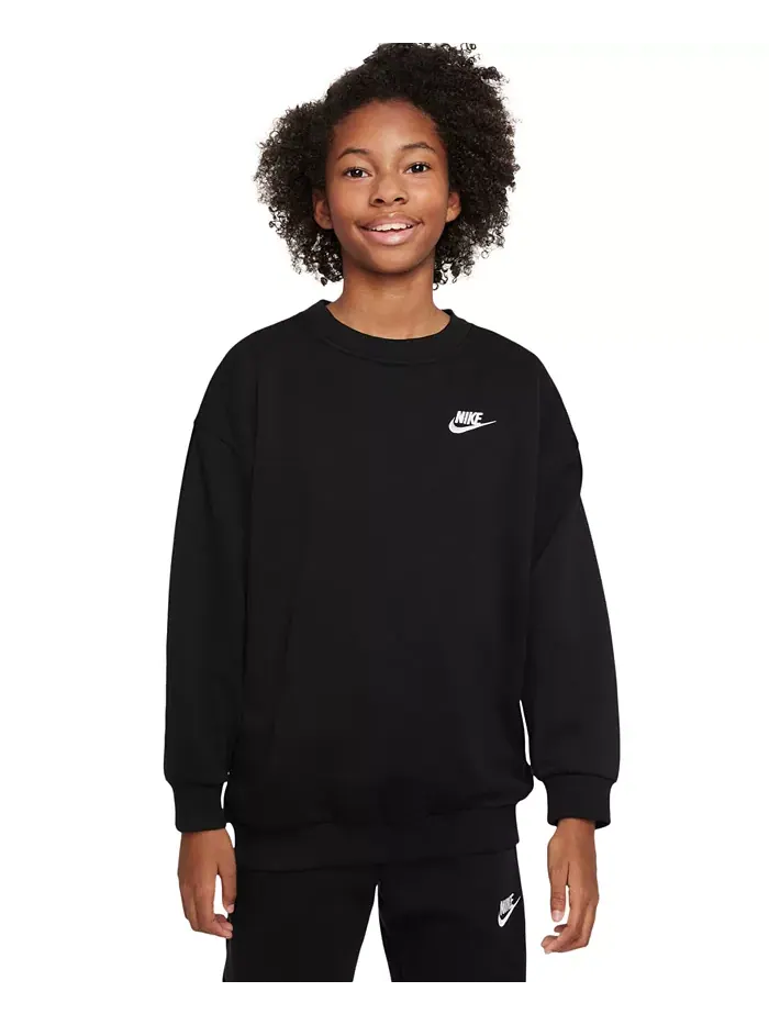 Спортивный худи оверсайз для девочек Big Girls Club Nike — изображение 2 из 6, черный