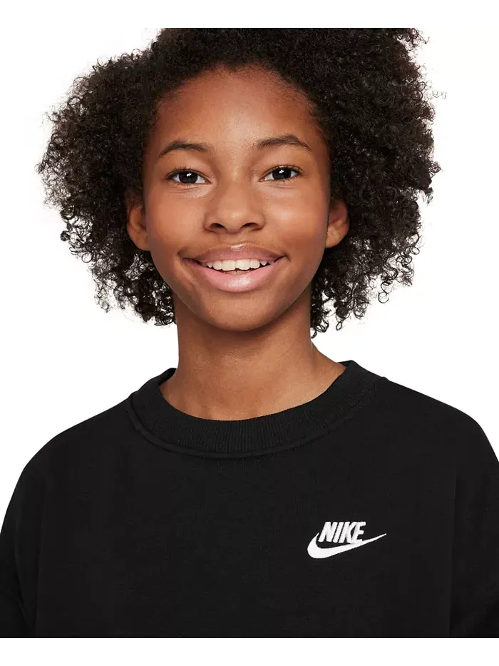 Спортивный худи оверсайз для девочек Big Girls Club Nike — изображение 3 из 6, черный