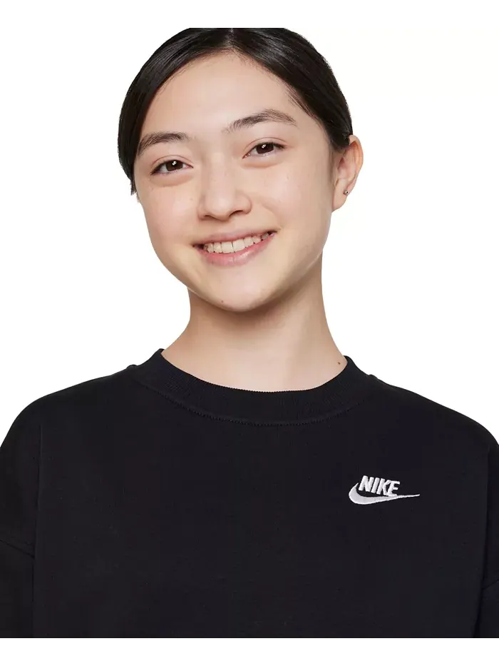 Спортивный худи оверсайз для девочек Big Girls Club Nike — изображение 4 из 6, черный