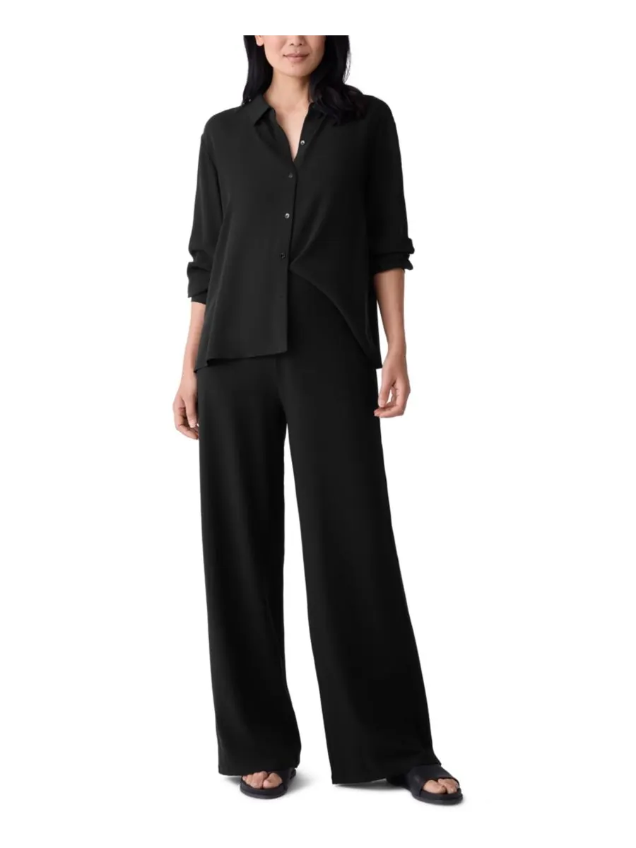 Женские брюки с высокой талией Eileen Fisher — изображение 3 из 4, черный