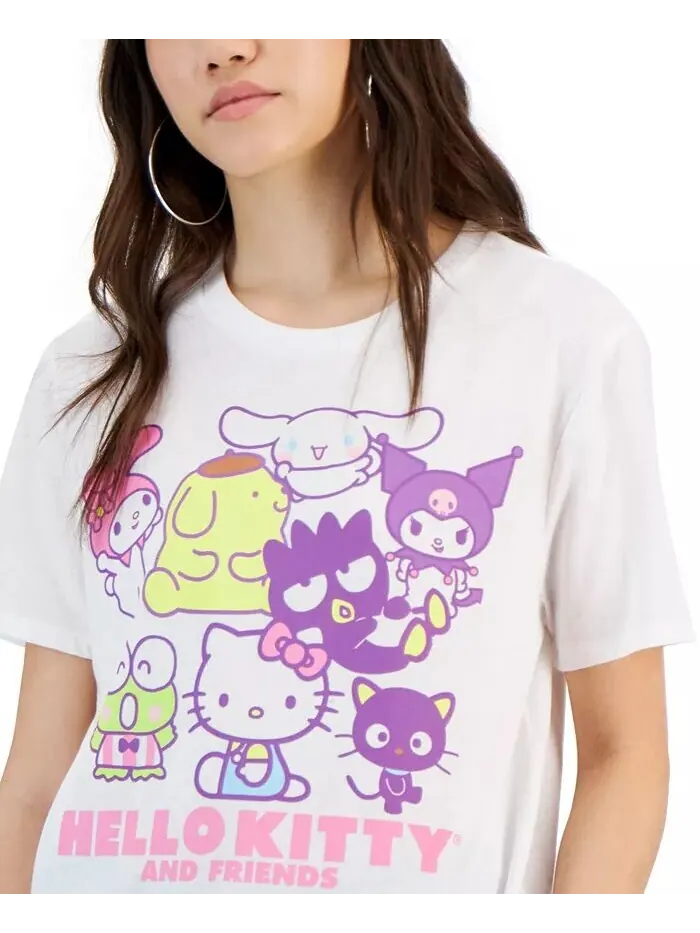 Детская футболка с рисунком Hello Kitty и друзей Love Tribe — изображение 3 из 3, белый