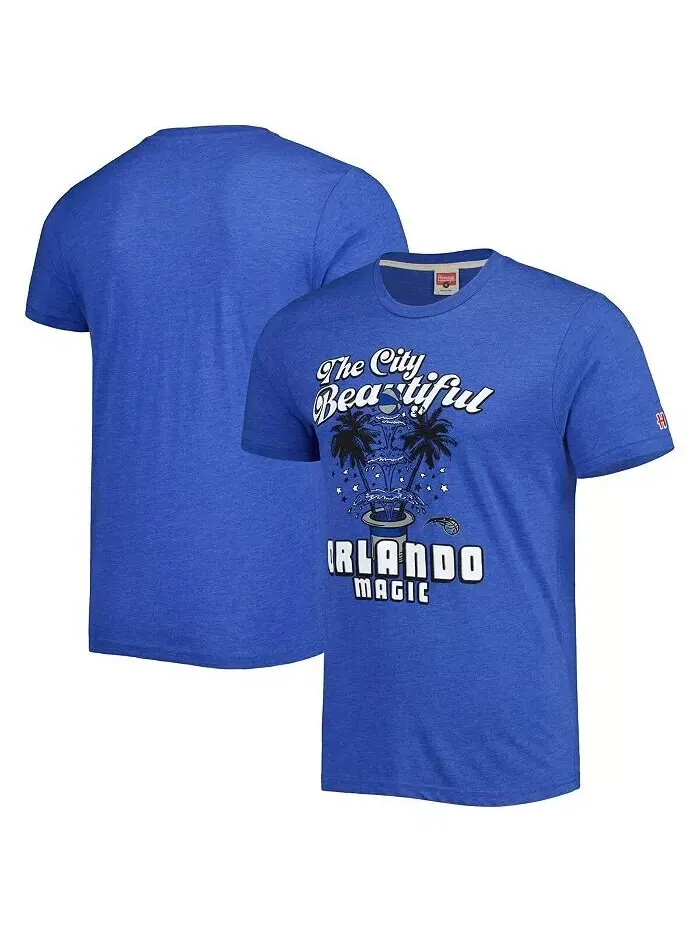 Мужская и женская футболка Royal Orlando Magic Hometown Hyper Local Tri-Blend Homage — синий