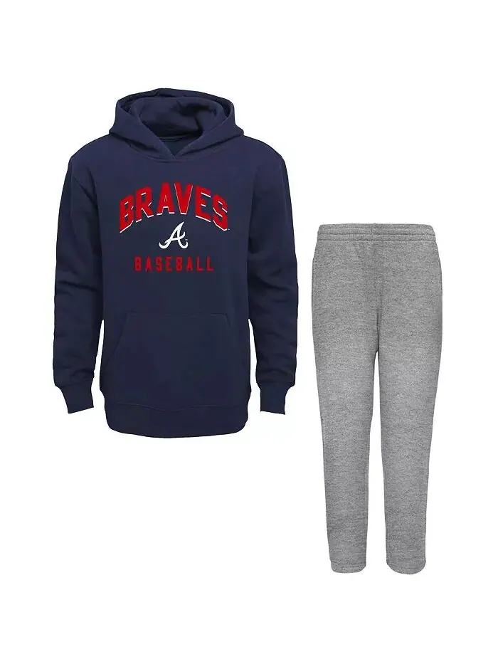 Комплект из флисовой толстовки и штанов Atlanta Braves Play-By Play для мальчиков и девочек — изображение 1 из 3