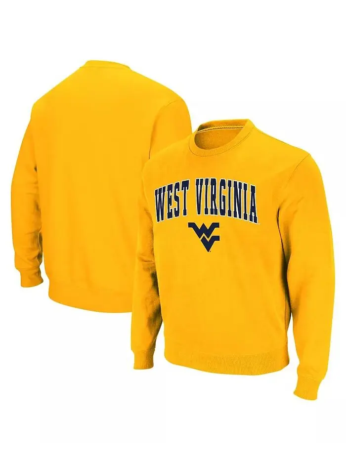 Мужская толстовка West Virginia Mountaineers Arch and Logo с круглым вырезом Colosseum — изображение 1 из 6, золото