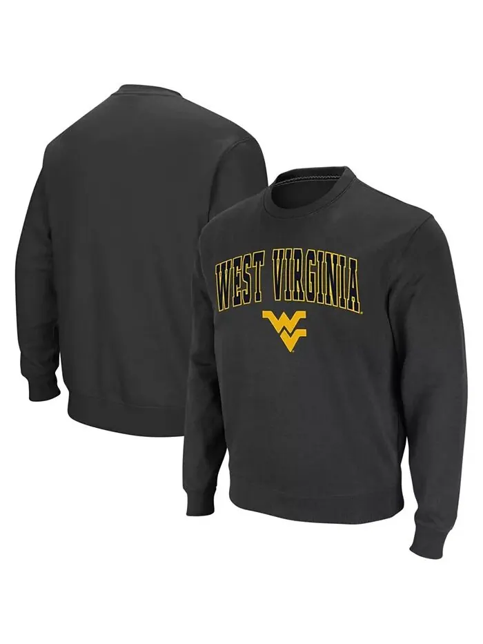 Мужская толстовка West Virginia Mountaineers Arch and Logo с круглым вырезом Colosseum — изображение 1 из 6, темно-серый