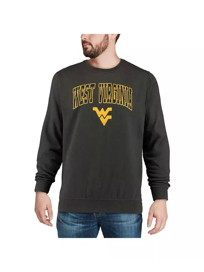 Мужская толстовка West Virginia Mountaineers Arch and Logo с круглым вырезом Colosseum — изображение 4 из 6, темно-серый