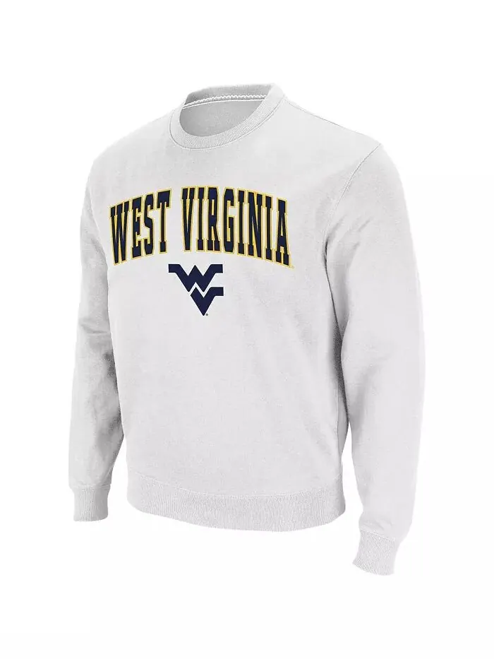 Мужская толстовка West Virginia Mountaineers Arch and Logo с круглым вырезом Colosseum — изображение 5 из 6, темно-синий