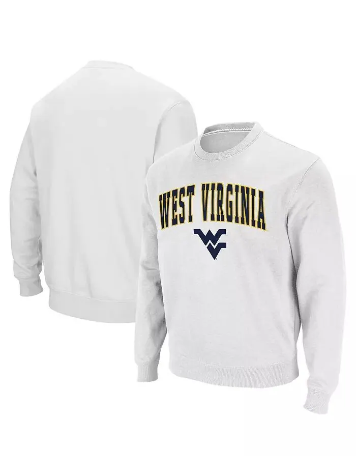 Мужская толстовка West Virginia Mountaineers Arch and Logo с круглым вырезом Colosseum — изображение 1 из 3, белый