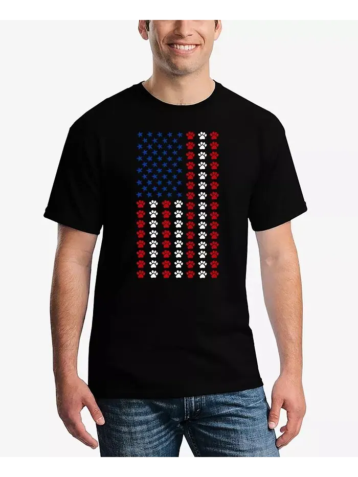 Футболка мужская Paws Flag Word Art LA Pop Art — изображение 1 из 3, черный