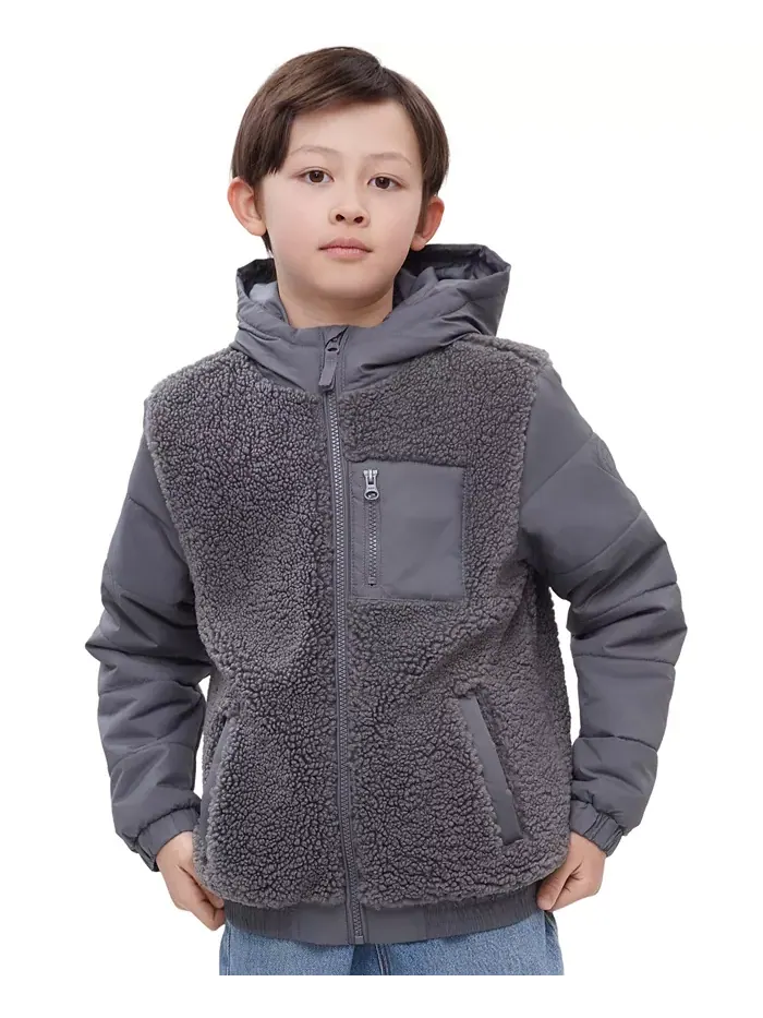 Мальчиковая куртка Sherpa 4-18 Rokka&Rolla — изображение 1 из 11, серый