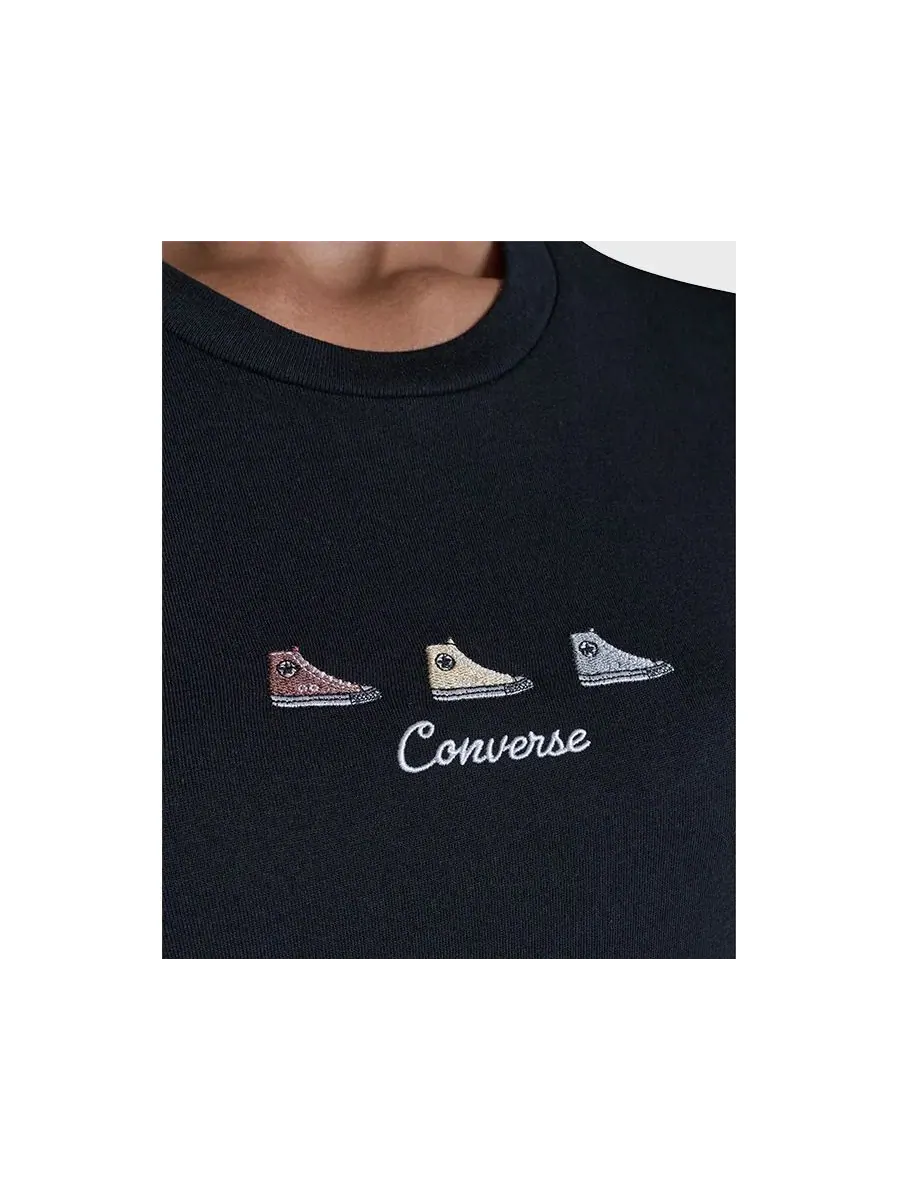 Женская футболка с вышивкой "Трио" Converse — изображение 6 из 6, черный