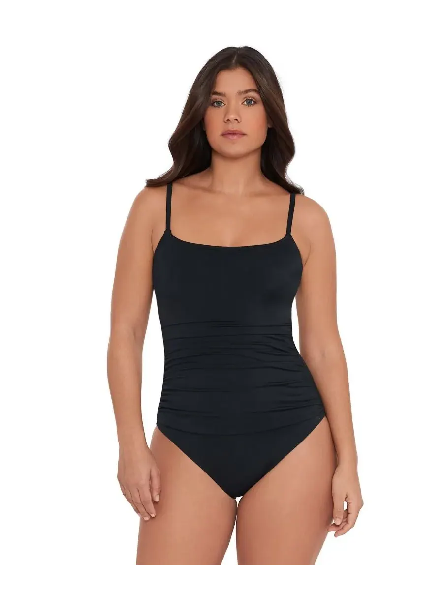 Женский слитный купальник S3 Smoothing Classic с присборенной передней частью S3 Apparel — изображение 1 из 3, черный