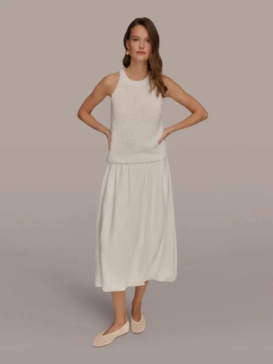 Женская майка-топ с завязками на шее Donna Karan Weekend — изображение 5 из 6, кремовый