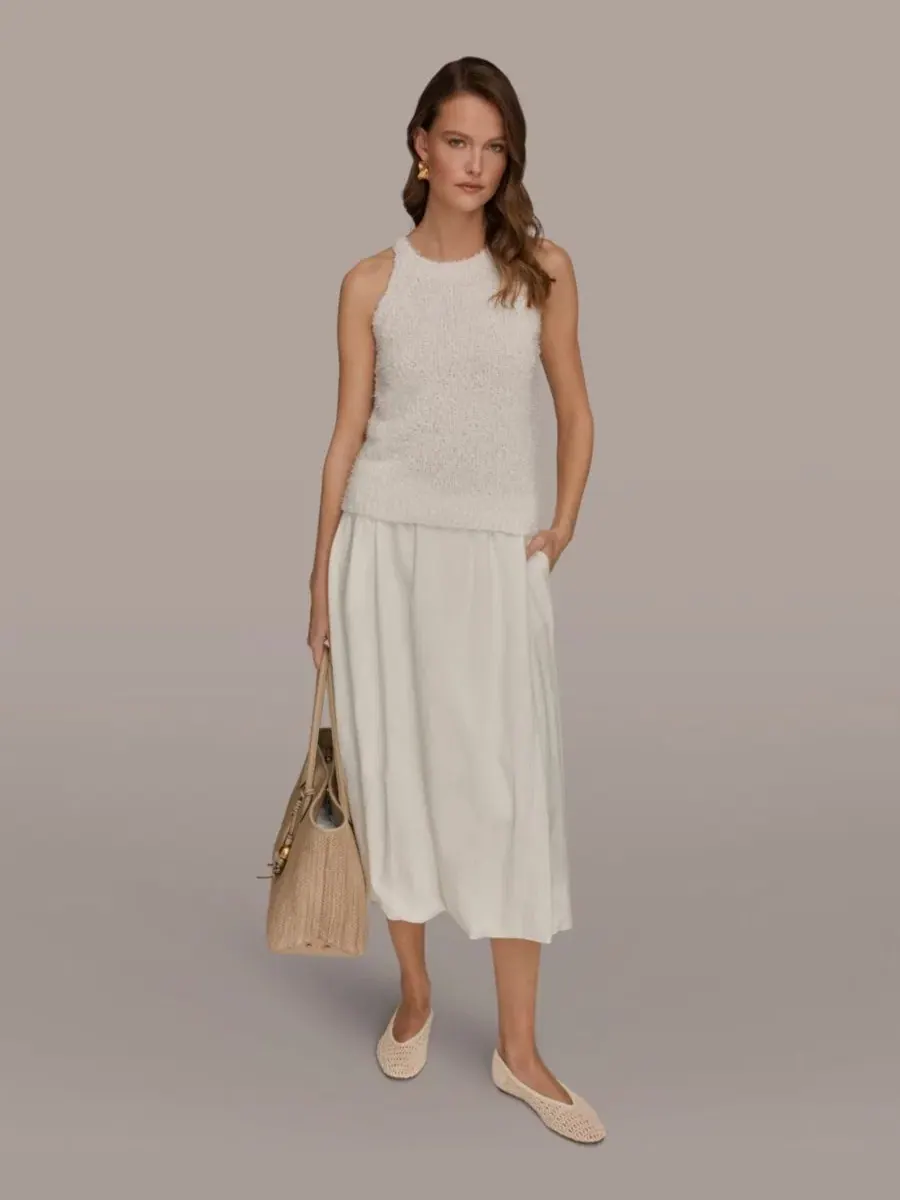 Женская майка-топ с завязками на шее Donna Karan Weekend — изображение 6 из 6, кремовый