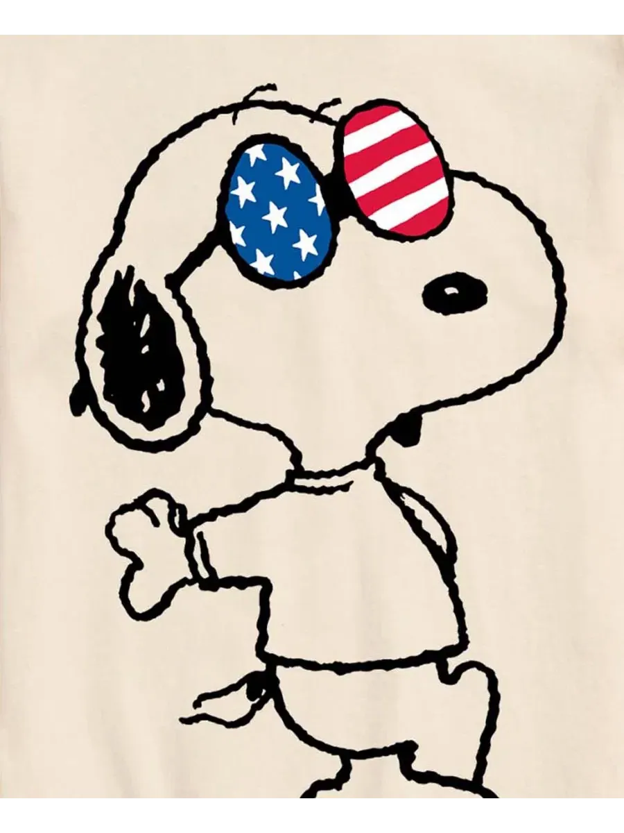 Мужская футболка с коротким рукавом и принтом «Peanuts USA: очки Снупи» Airwaves — изображение 3 из 3, бежевый