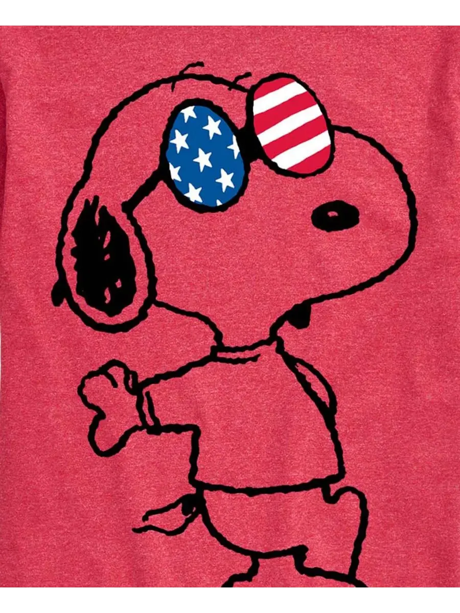 Мужская футболка с коротким рукавом и принтом «Peanuts USA: очки Снупи» Airwaves — изображение 3 из 3, красный