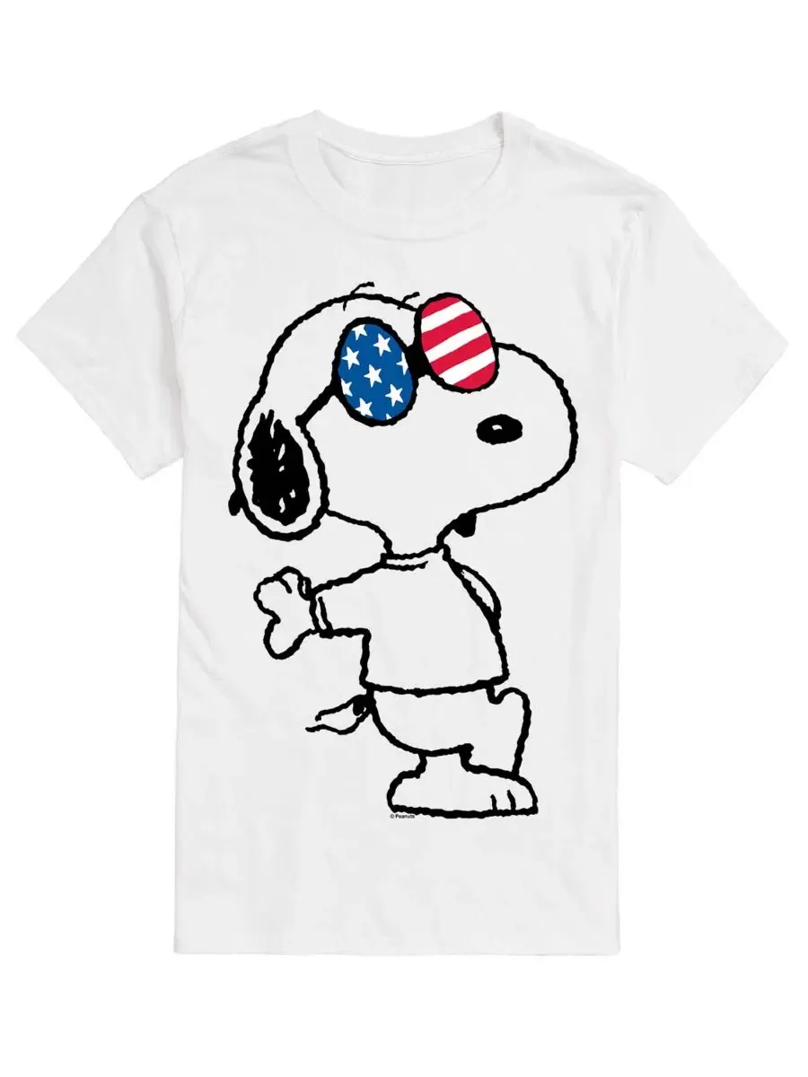 Мужская футболка с коротким рукавом и принтом «Peanuts USA: очки Снупи» Airwaves — изображение 1 из 3, белый