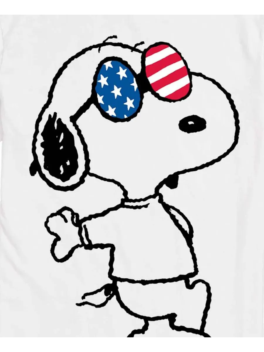 Мужская футболка с коротким рукавом и принтом «Peanuts USA: очки Снупи» Airwaves — изображение 3 из 3, белый