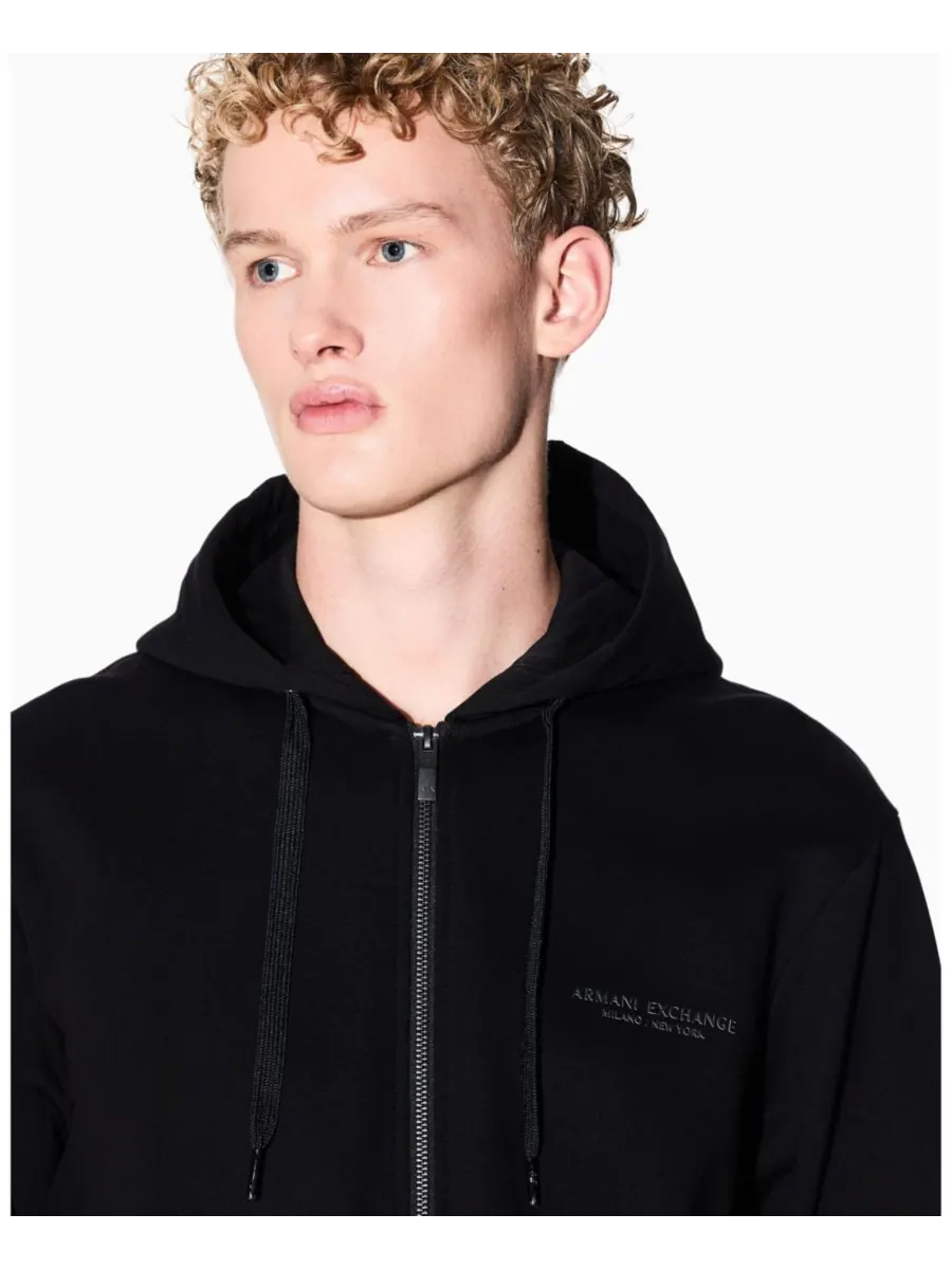 Мужская толстовка на молнии с логотипом Milan NY A|X Armani Exchange — изображение 4 из 5, черный