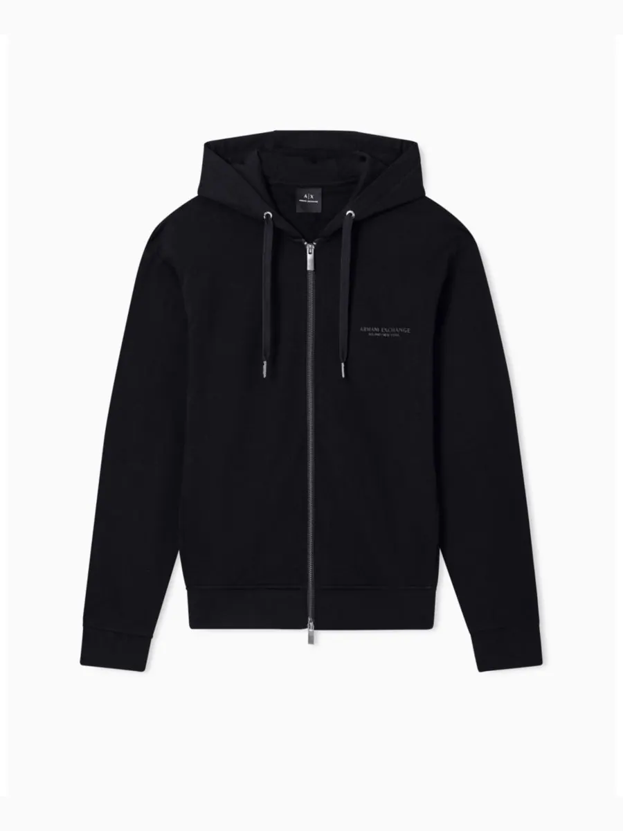 Мужская толстовка на молнии с логотипом Milan NY A|X Armani Exchange — изображение 5 из 5, черный
