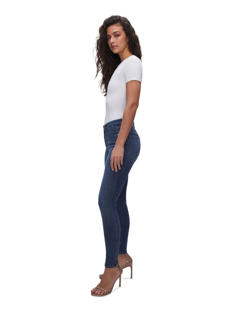 Женские джинсы Good Legs Skinny Mid Rise, стандартные и большие размеры Good American — изображение 3 из 10, синий