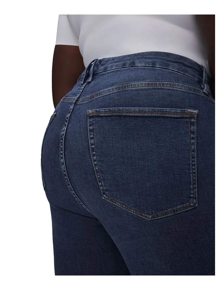 Женские джинсы Good Legs Skinny Mid Rise, стандартные и большие размеры Good American — изображение 6 из 10, синий