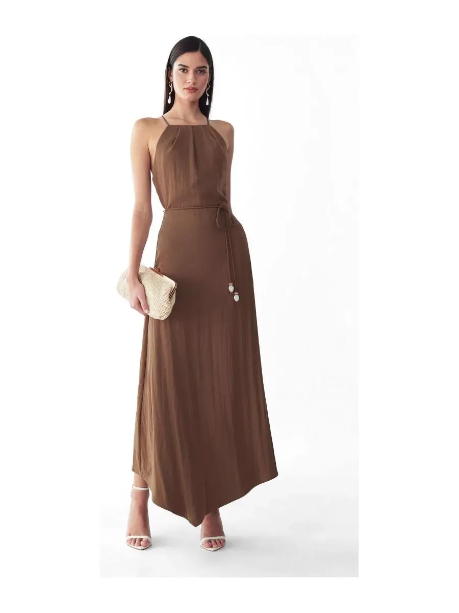 Платье-миди Marni Midi Dress ST MRLO — изображение 2 из 6, коричневый