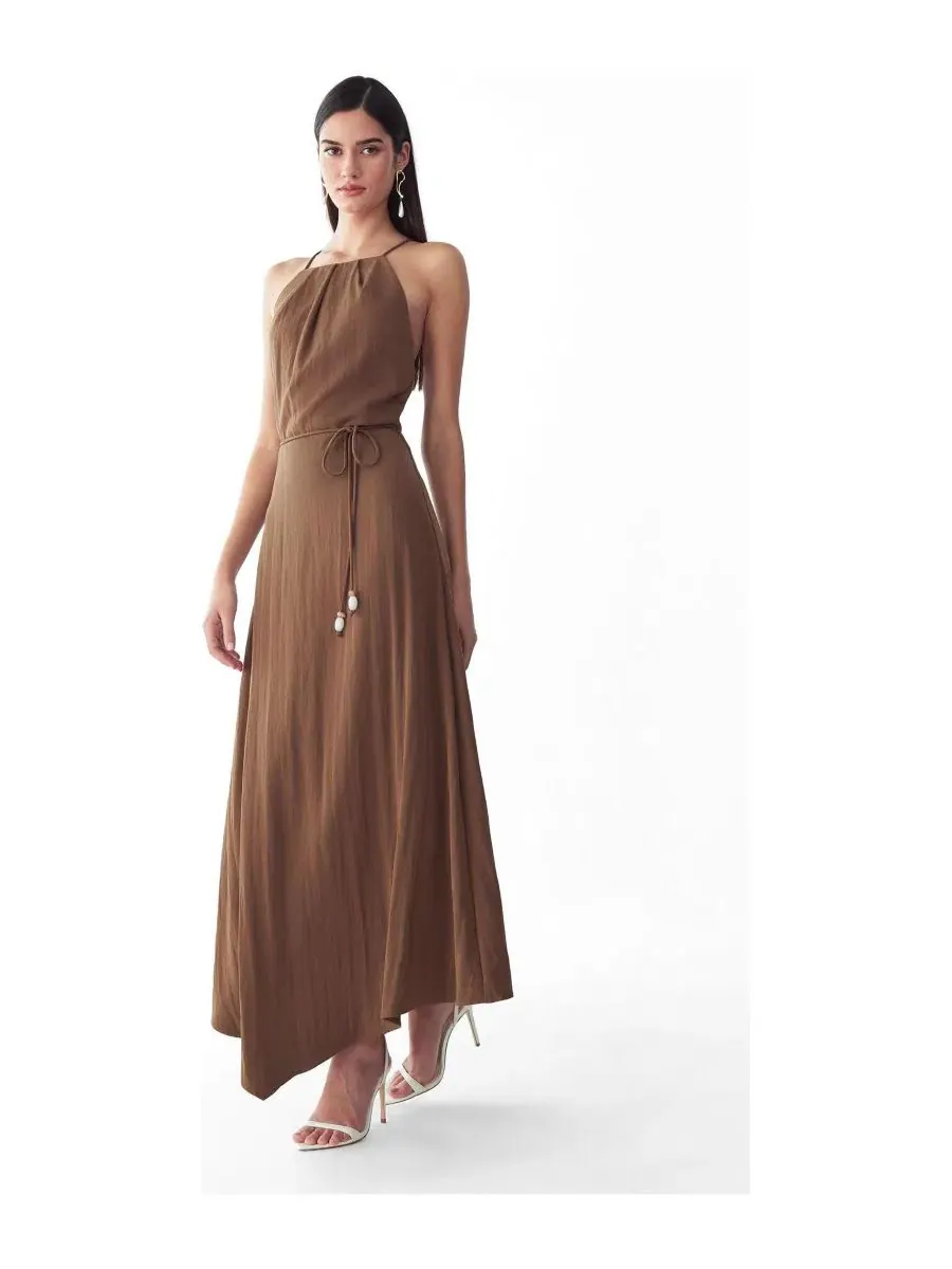 Платье-миди Marni Midi Dress ST MRLO — изображение 3 из 6, коричневый