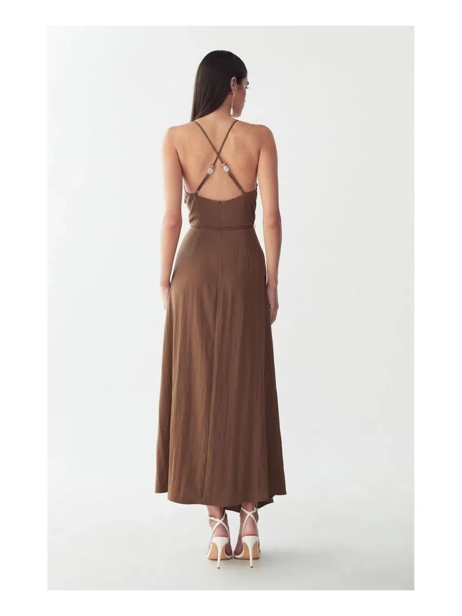 Платье-миди Marni Midi Dress ST MRLO — изображение 4 из 6, коричневый