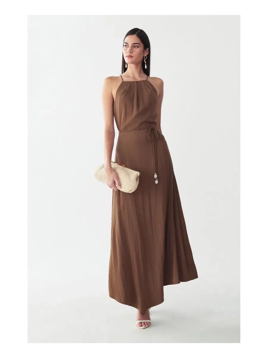 Платье-миди Marni Midi Dress ST MRLO — изображение 6 из 6, коричневый
