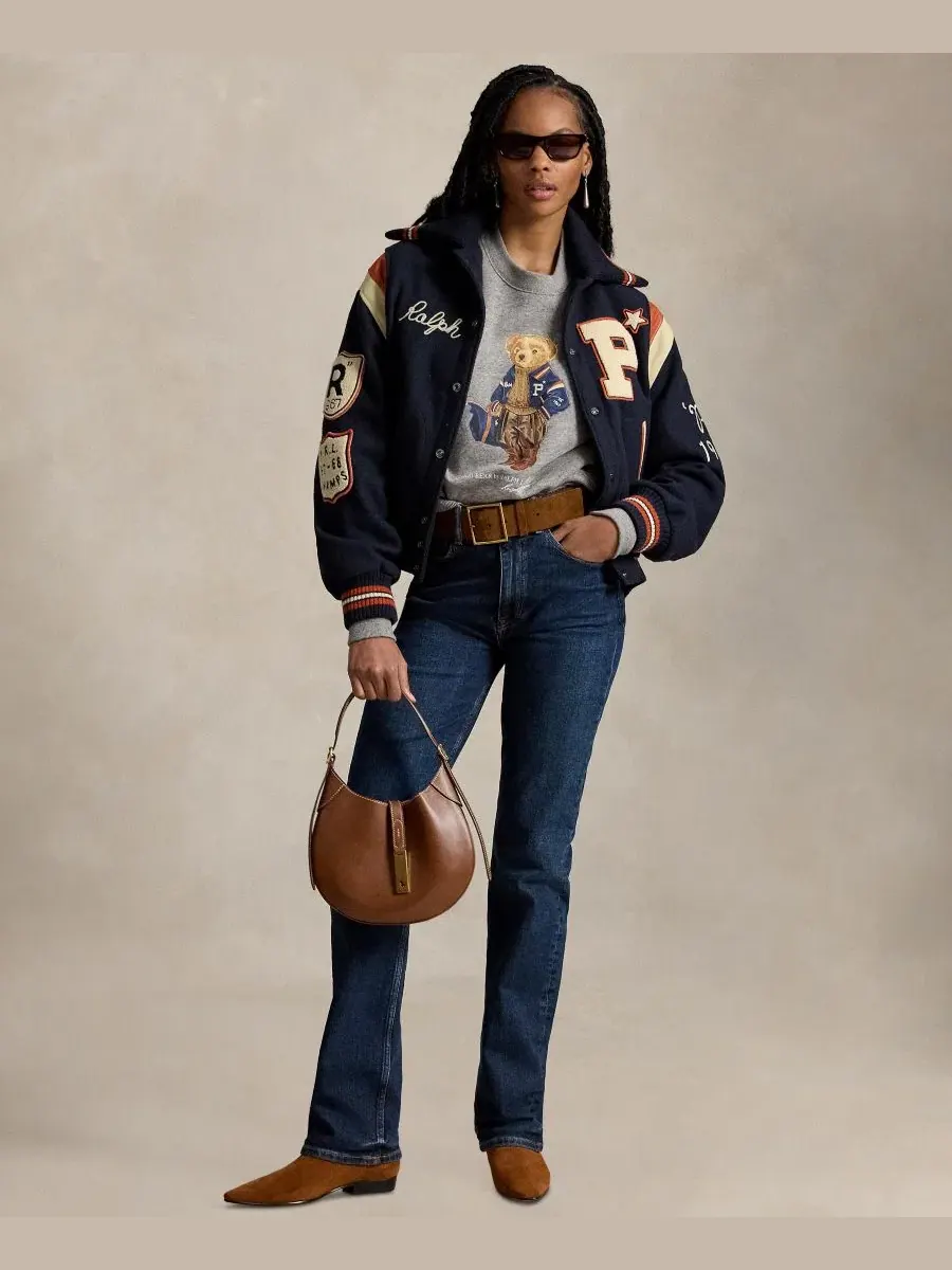 Свитшот с круглым вырезом и принтом Polo Bear Polo Ralph Lauren — изображение 2 из 5, коричневый