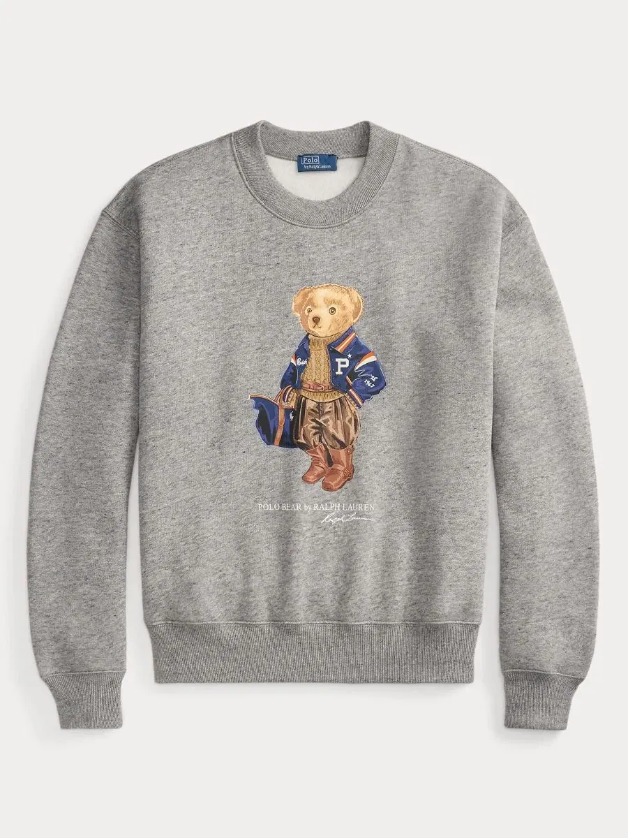 Свитшот с круглым вырезом и принтом Polo Bear Polo Ralph Lauren — изображение 5 из 5, коричневый