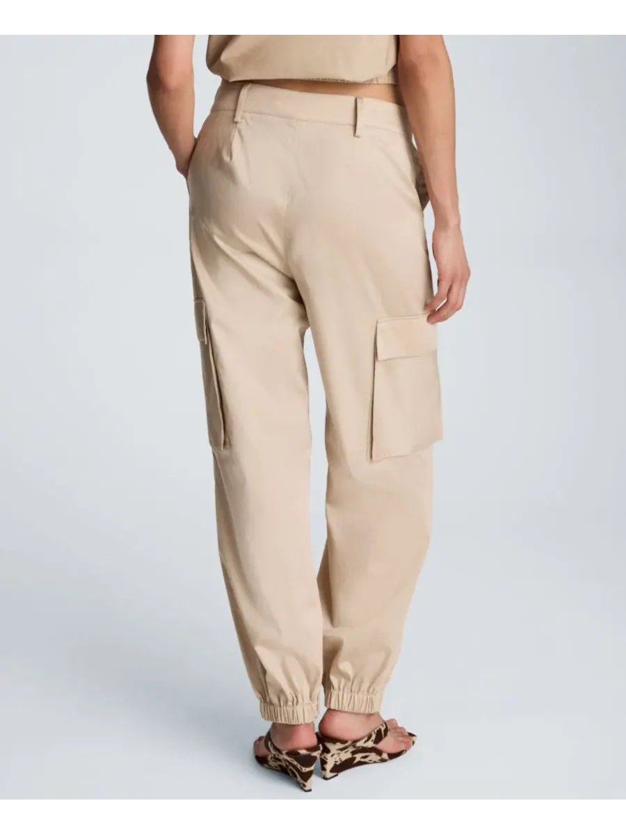 Брюки-джоггеры с высокой посадкой и защипами, модель High Rise Front Pleat Cargo Jogger Pants — изображение 5 из 6, бежевый