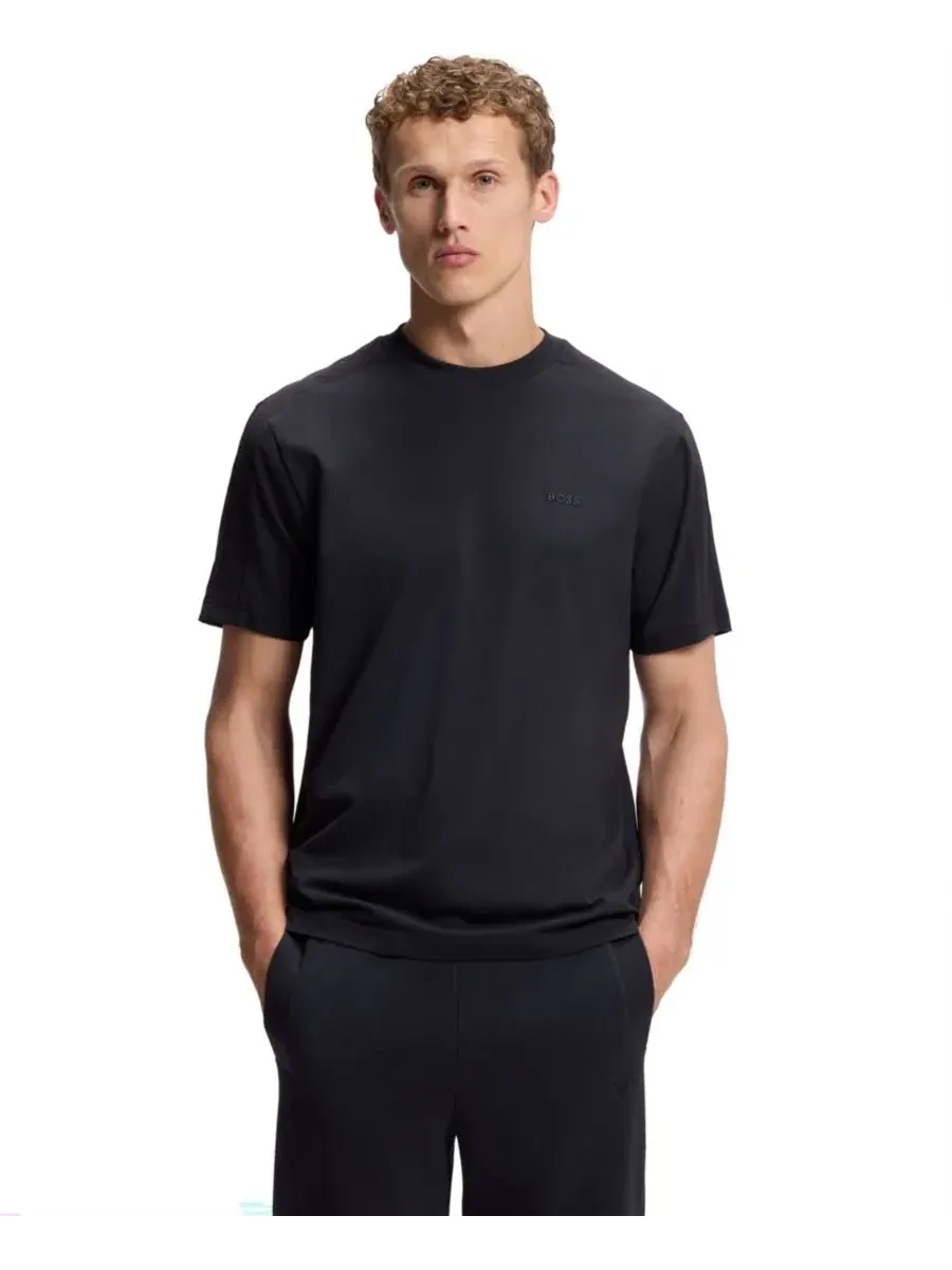 Футболка из хлопка с жаккардовой лентой с теннисными мячами Hugo Boss — изображение 1 из 5, синий
