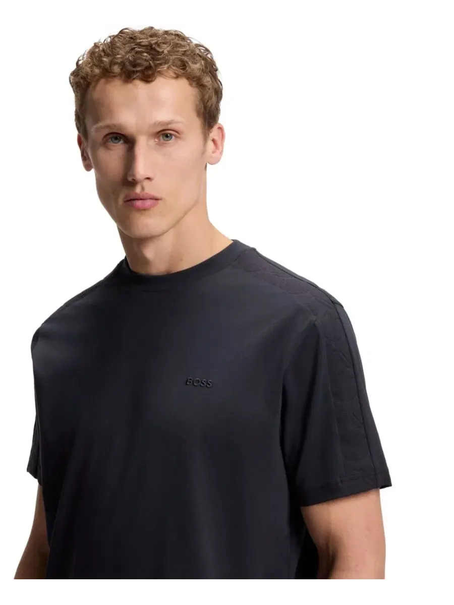 Футболка из хлопка с жаккардовой лентой с теннисными мячами Hugo Boss — изображение 5 из 5, синий