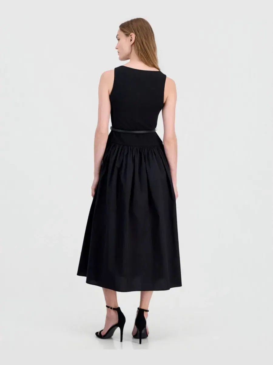 Платье макси с заниженной талией и поясом Anne Klein — изображение 5 из 5, черный