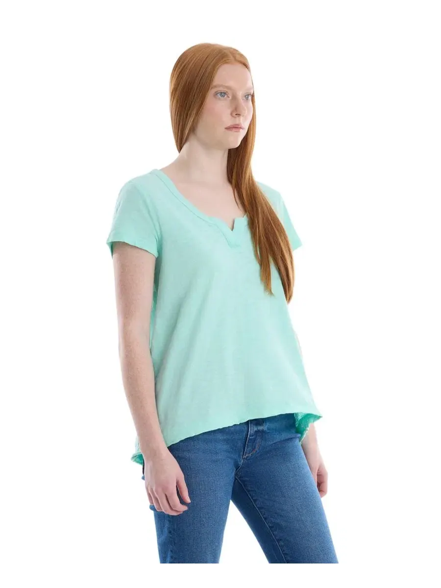 Женская футболка WILT с коротким рукавом, планкой и асимметричным низом WILT Clothing — изображение 2 из 9, синий