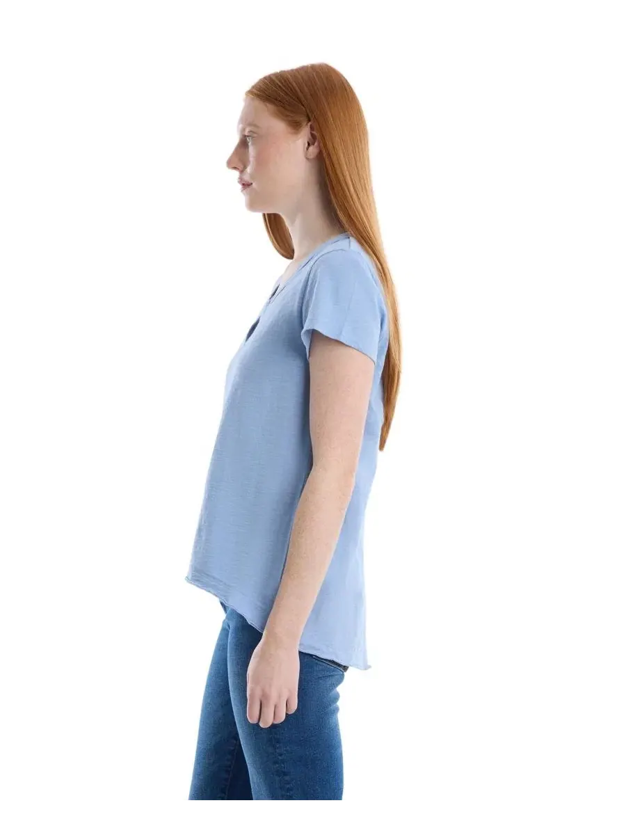 Женская футболка WILT с коротким рукавом, планкой и асимметричным низом WILT Clothing — изображение 7 из 9, синий