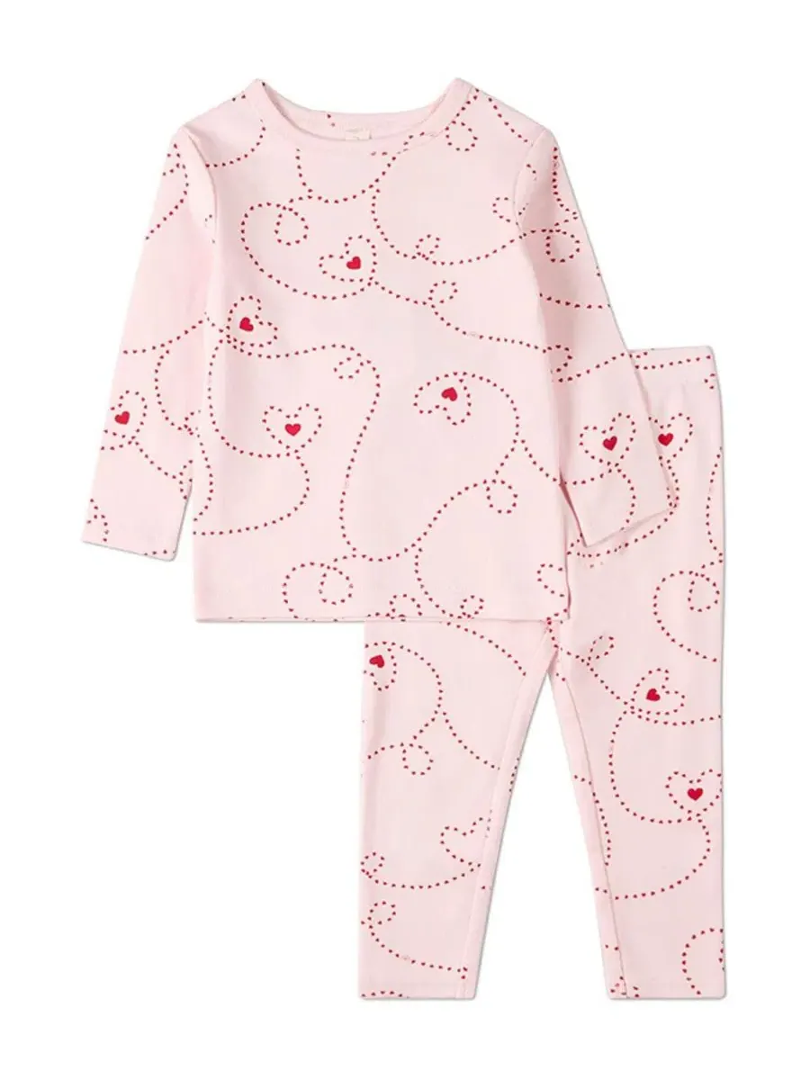 Детская пижама-комплект Entangled Hearts MeMoi — изображение 1 из 3, розовый