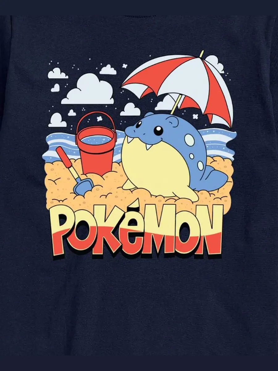 Футболка с коротким рукавом, с принтом Pokemon Beach AIRWAVES — изображение 3 из 3, темно-синий