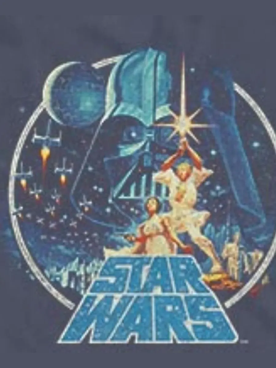 Мужская футболка-безрукавка с принтом Death Star Battle Vintage Fifth Sun — изображение 3 из 3, темно-синий