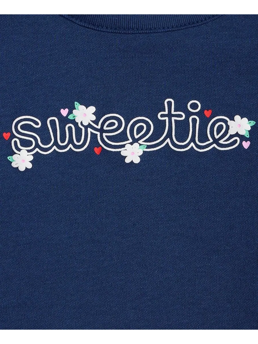 Детская футболка для девочек 2T-4T с принтом Sweetie First Impressions — изображение 3 из 3, темно-синий