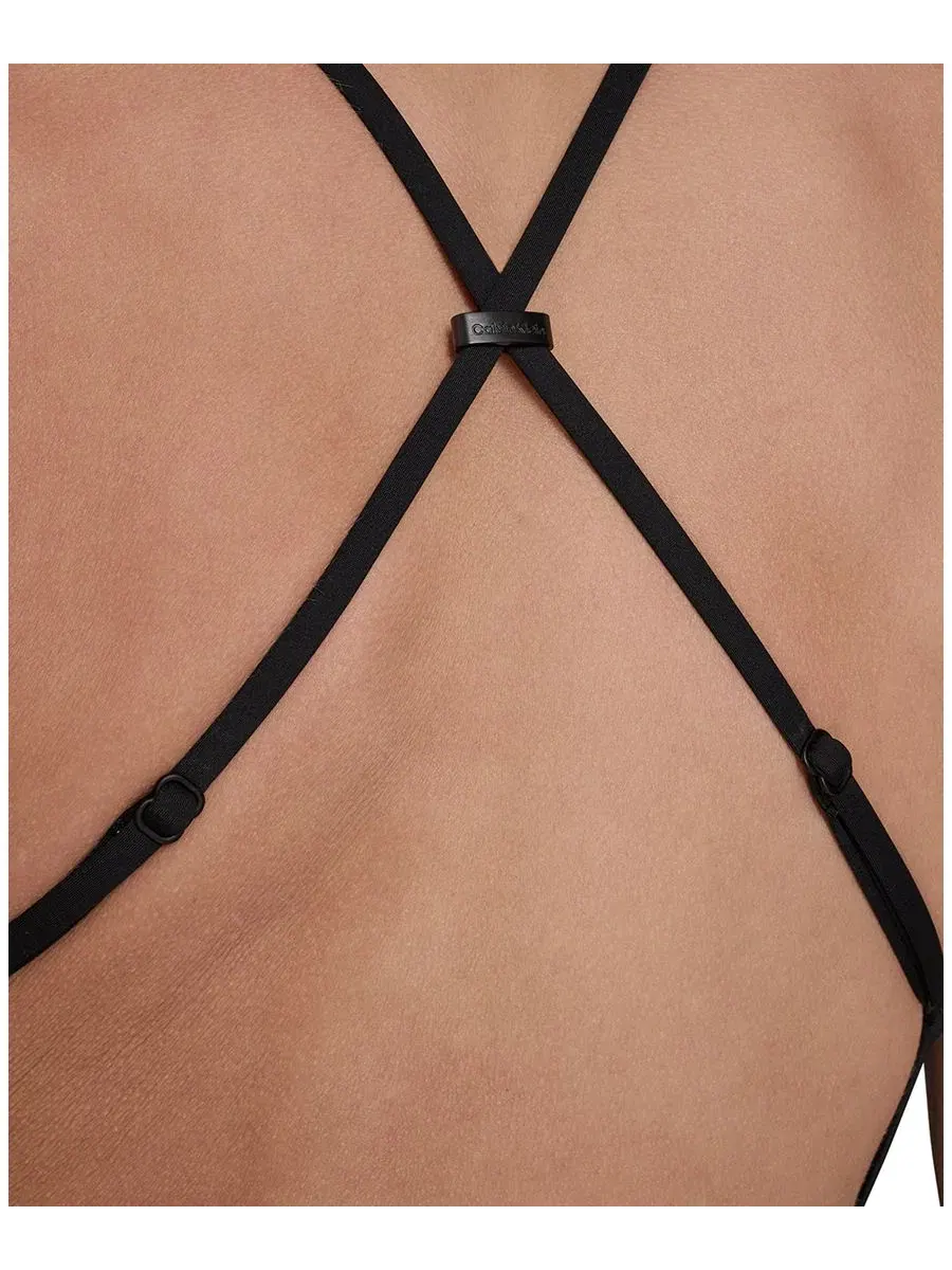 Женский слитный купальник с перекрестными бретелями на спине Calvin Klein — изображение 6 из 8, черный