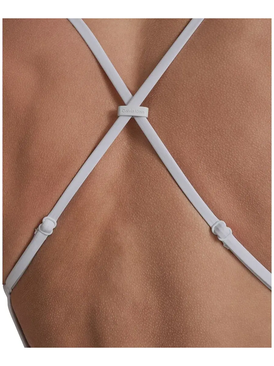Женский слитный купальник с перекрестными бретелями на спине Calvin Klein — изображение 6 из 8, яркий белый