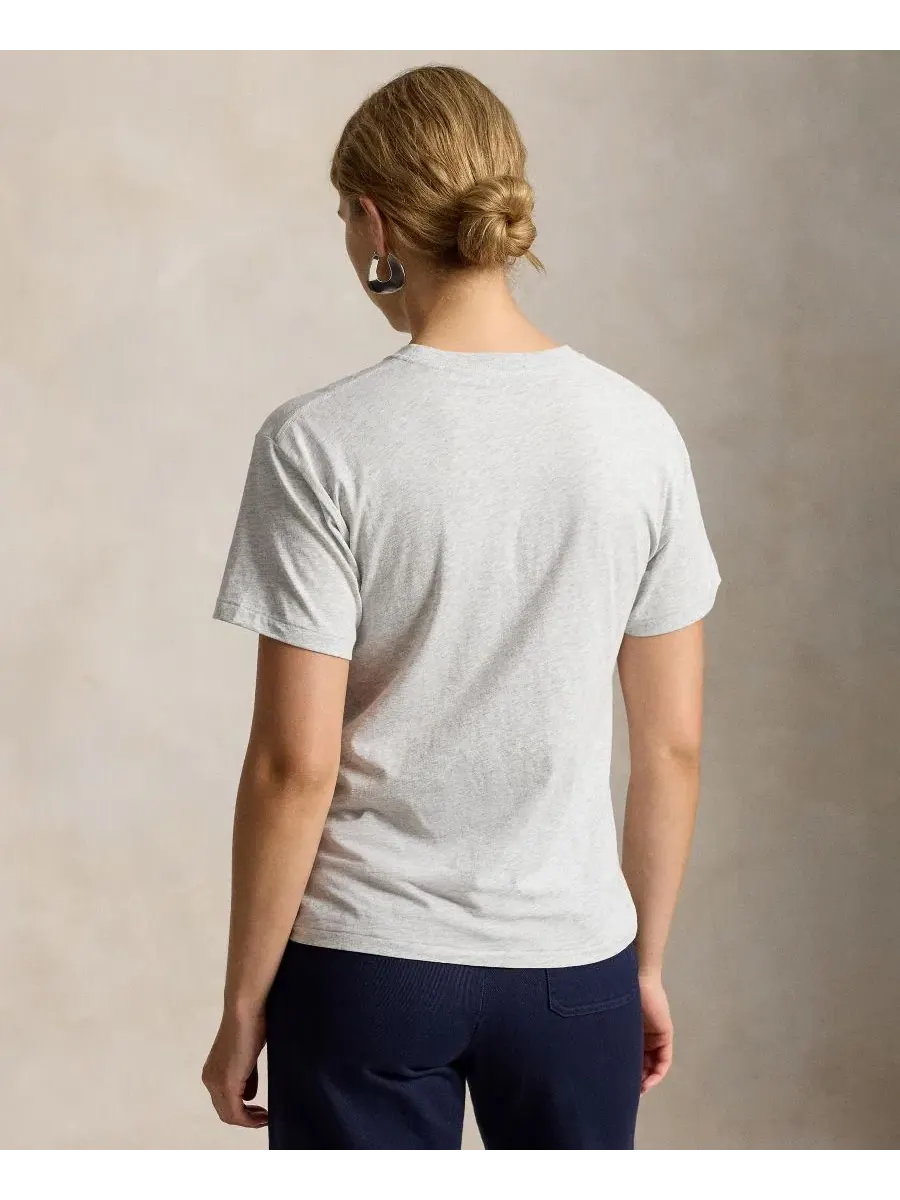 Женская футболка с круглым вырезом и принтом медведя Polo Ralph Lauren — изображение 4 из 4, серый